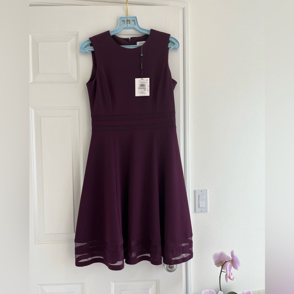 Calvin Klein brand new elegant dark purple/plum/eggplant cocktail dress.